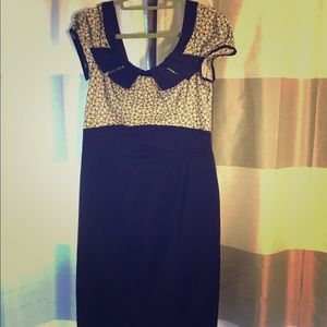 Karen Millen black and white mid-length dress